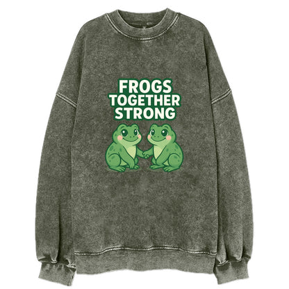 Frogs Together Strong 2 - Vintage Sweatshirt - Forest Mist(Green)