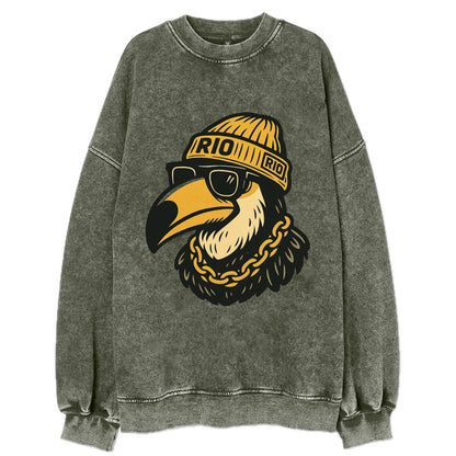 Rio Toucan - Vintage Sweatshirt - Forest Mist(Green)