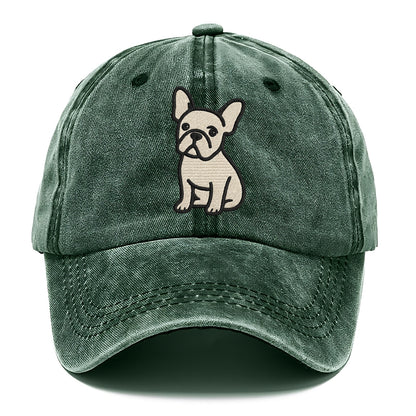 French Bulldog - Head tilt one ear up - Classic Cap - Forest Mist(Green)
