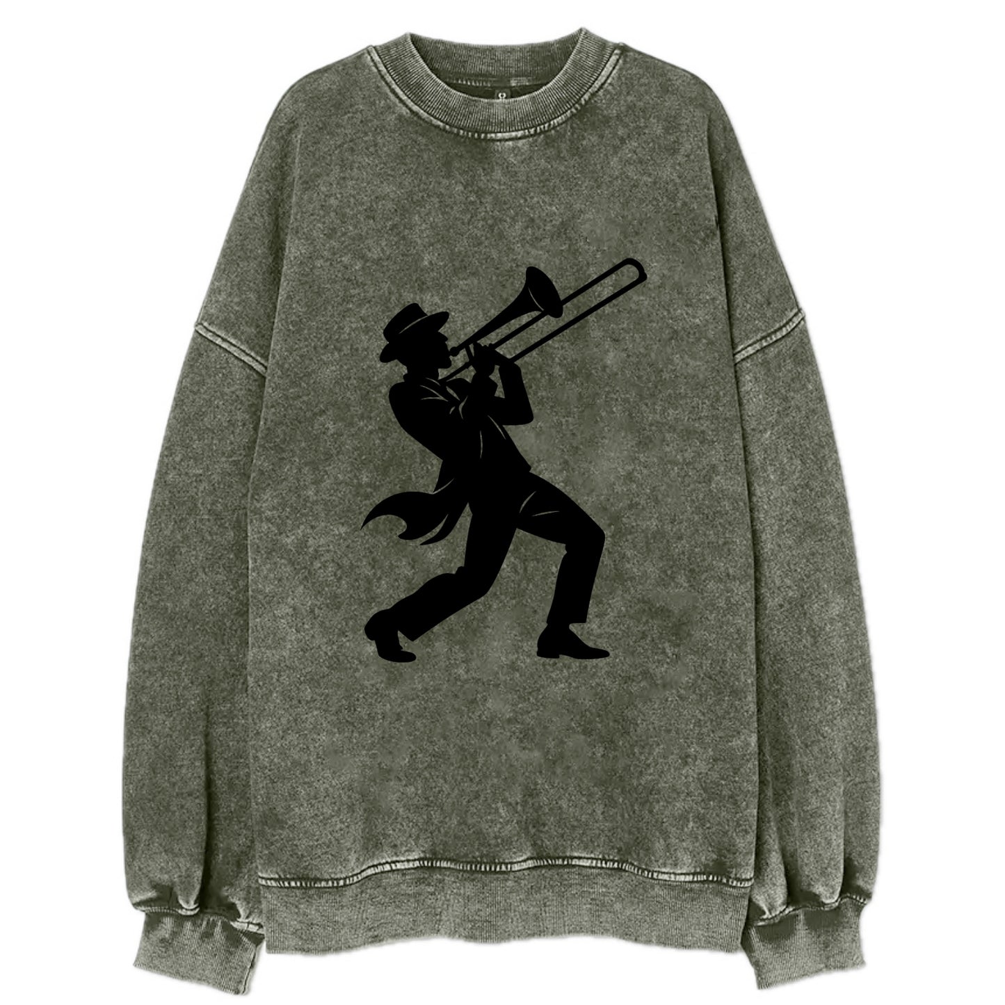 Trombone player jazz improvisation - Vintage Sweatshirt - Forest Mist(Green)