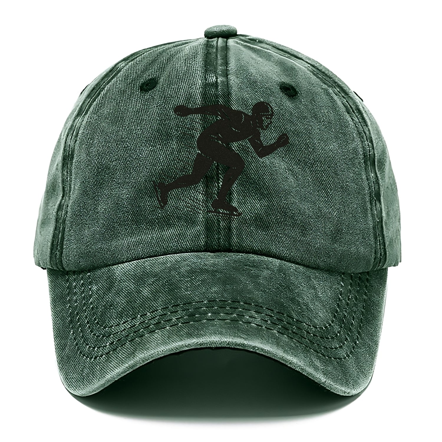 Speed skater in racing crouch - Classic Cap - Forest Mist(Green)