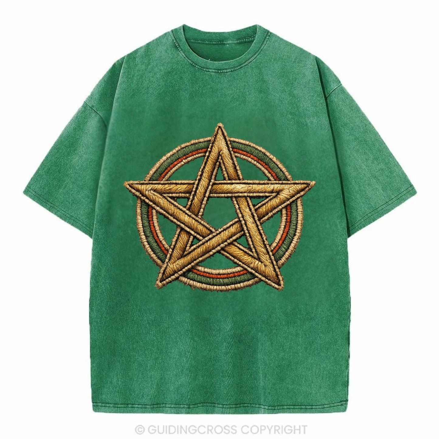 Pentacle Knot - Vintage T-shirt - Forest Mist(Green)