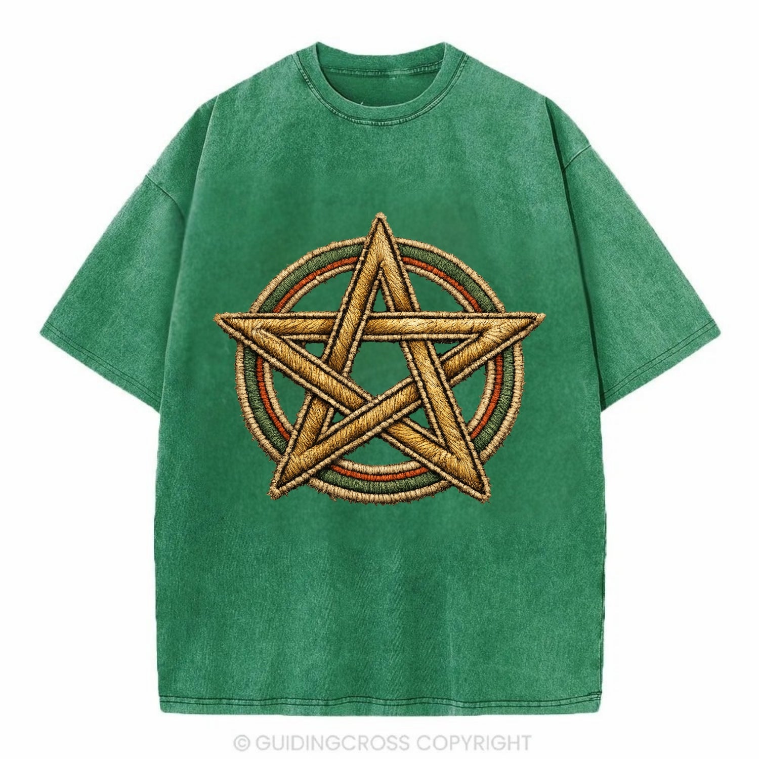 Pentacle Knot - Vintage T-shirt - Forest Mist(Green)