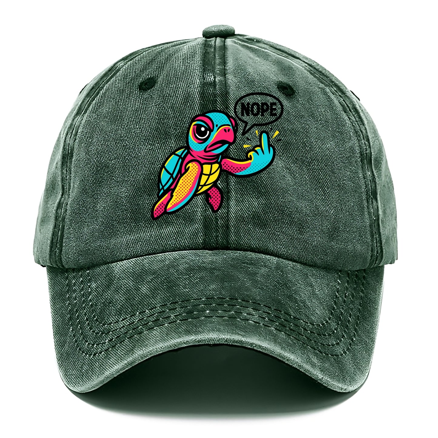 baby sea turtle swimming gracefully, one flipper extended sassily - Classic Cap - Forest Mist(Green)