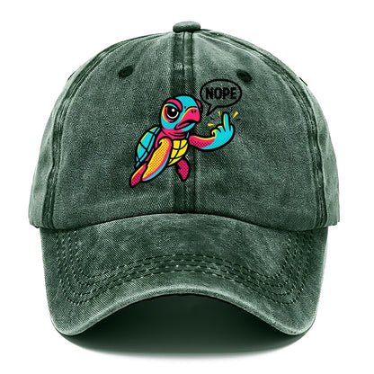 baby sea turtle swimming gracefully, one flipper extended sassily - Classic Cap - Forest Mist(Green)