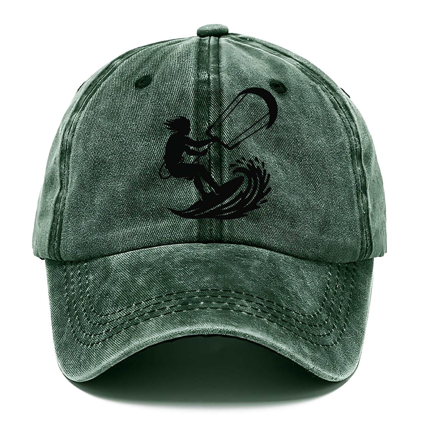 Kite surfer riding wave - Classic Cap - Forest Mist(Green)