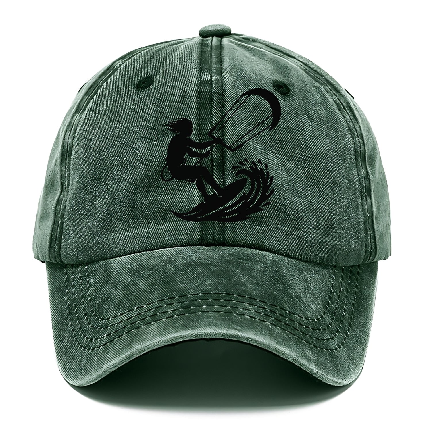 Kite surfer riding wave - Classic Cap - Forest Mist(Green)