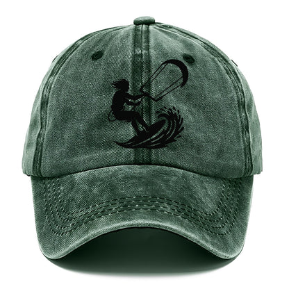 Kite surfer riding wave - Classic Cap - Forest Mist(Green)