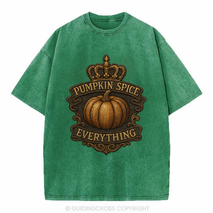 Pumpkin Spice Everything  - Vintage T-shirt - Forest Mist(Green)