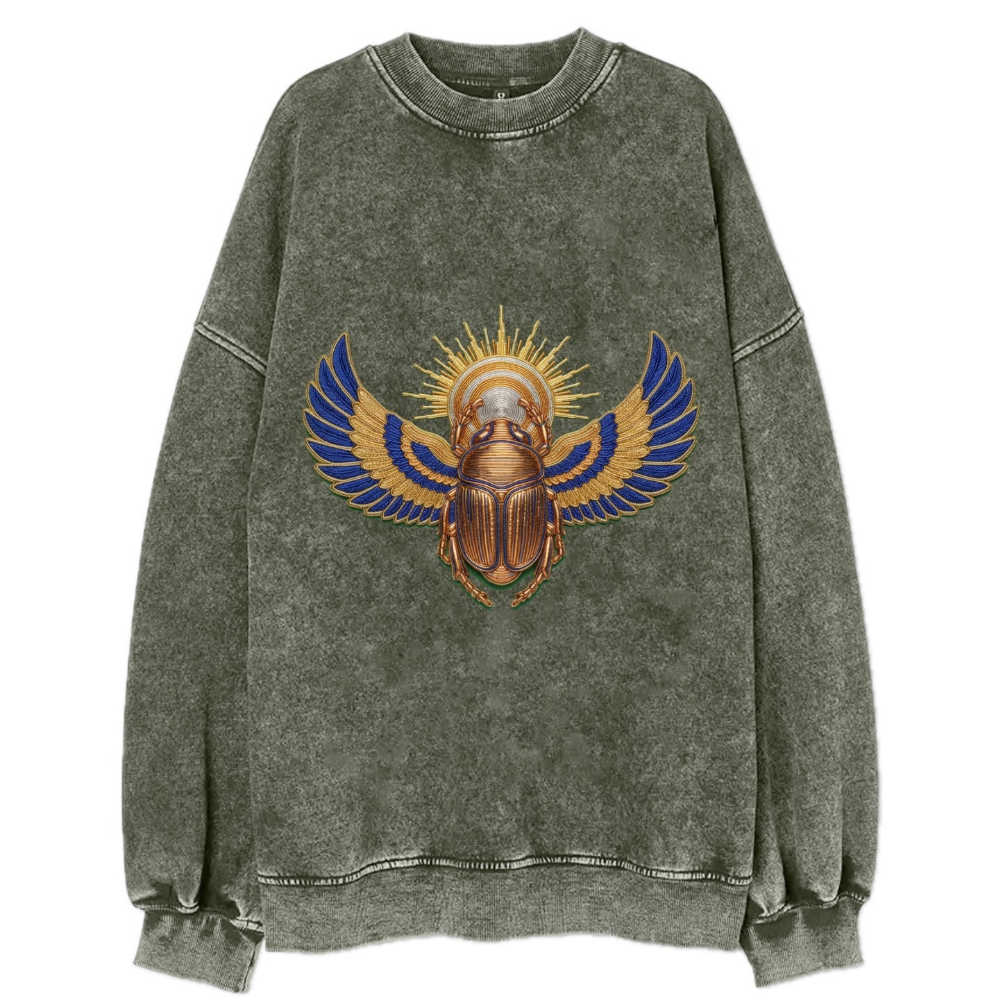 Winged Scarab - Vintage Sweatshirt - Forest Mist(Green)