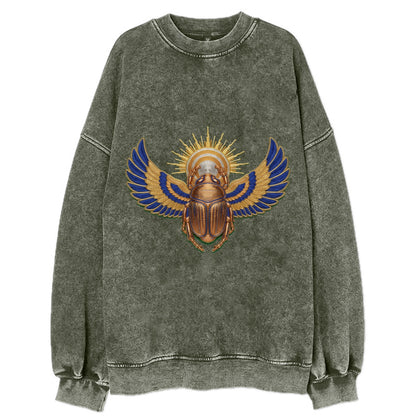 Winged Scarab - Vintage Sweatshirt - Forest Mist(Green)