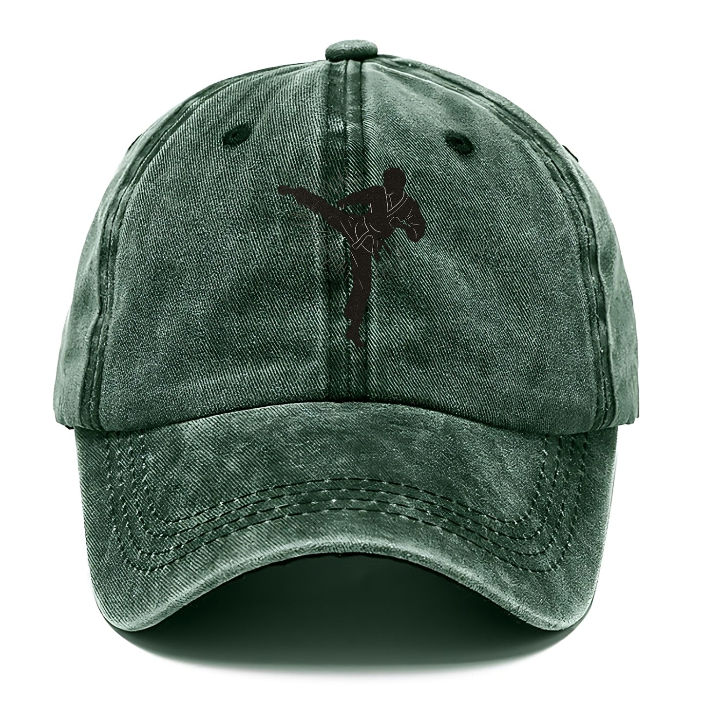 Taekwondo athlete spinning heel kick - Classic Cap - Forest Mist(Green)