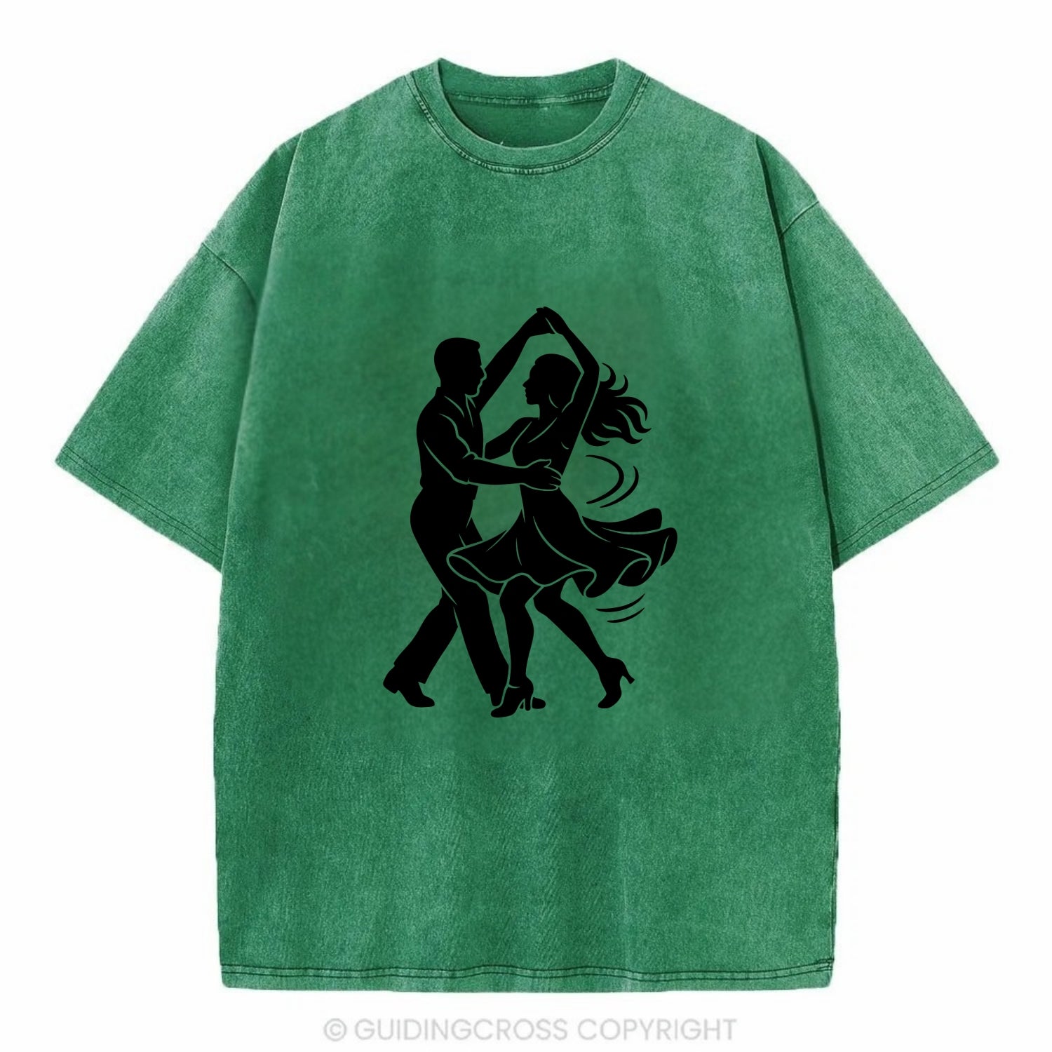 Salsa dancers spinning turn - Vintage T-shirt - Forest Mist(Green)