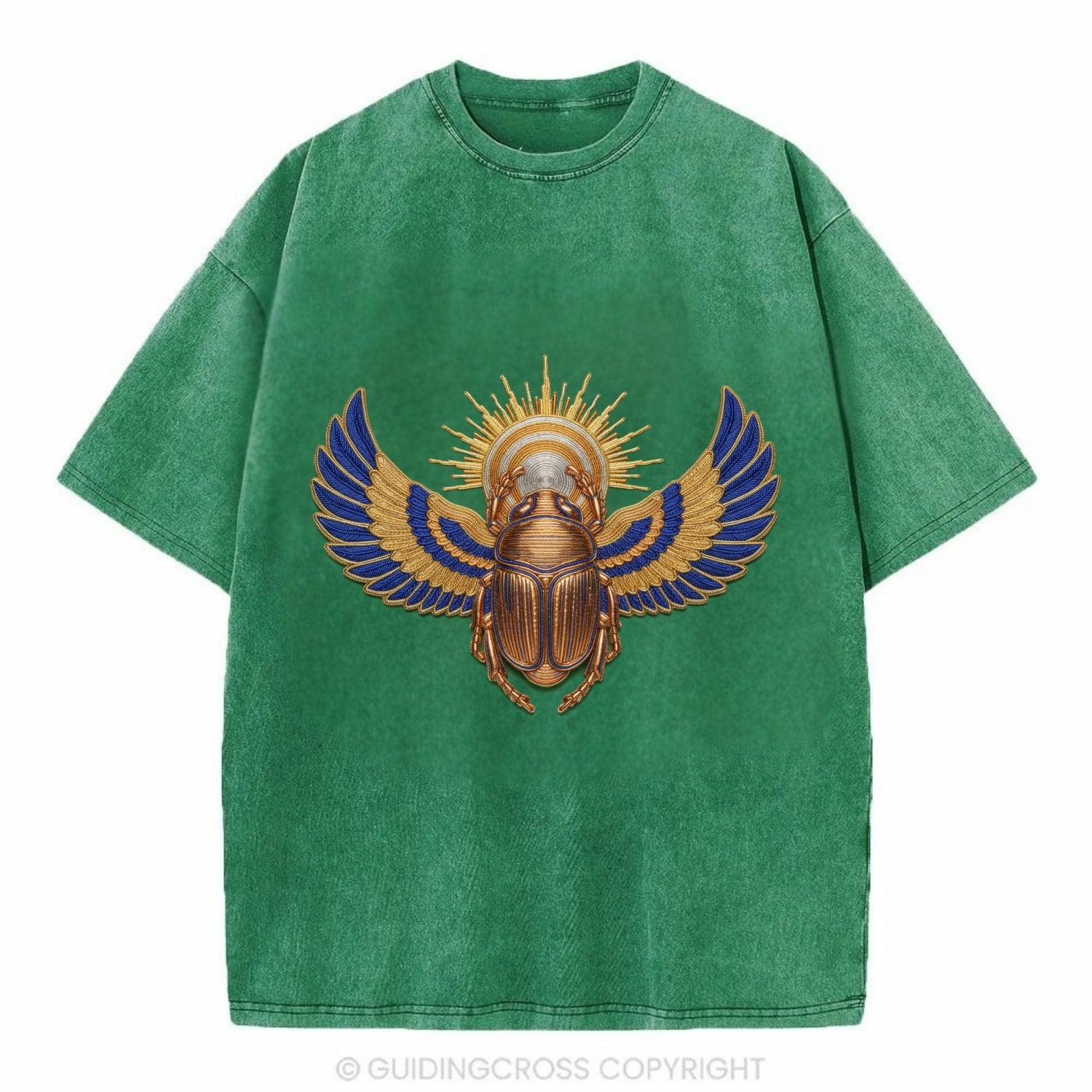 Winged Scarab - Vintage T-shirt - Forest Mist(Green)