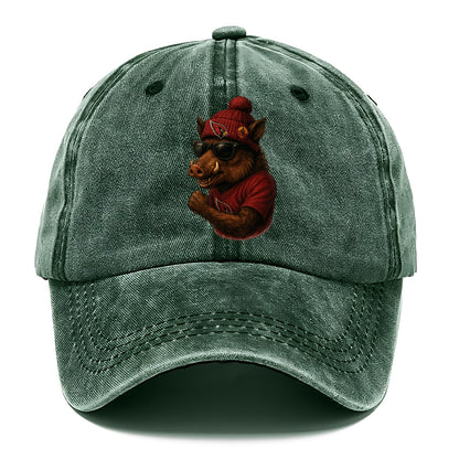Arizona Javelina wearing Cardinals beanie with desert patch and wayfarer sunglasses - Classic Cap - Forest Mist(Green)
