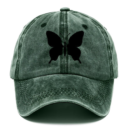 Butterfly wings - negative space reveals hidden faces or patterns - Classic Cap - Forest Mist(Green)