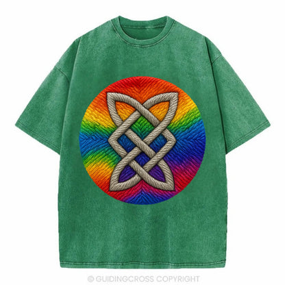 Celtic Shield Knot  - Vintage T-shirt - Forest Mist(Green)