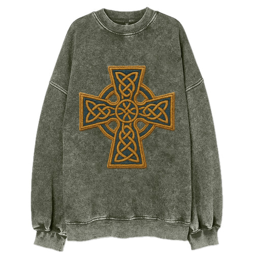 Book Of Kells Cross - Vintage Sweatshirt