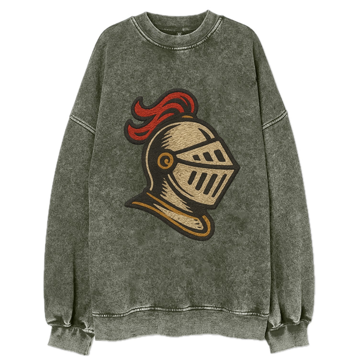 Knight Helmet  - Vintage Sweatshirt - Forest Mist(Green)