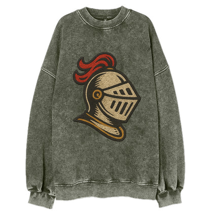Knight Helmet  - Vintage Sweatshirt - Forest Mist(Green)