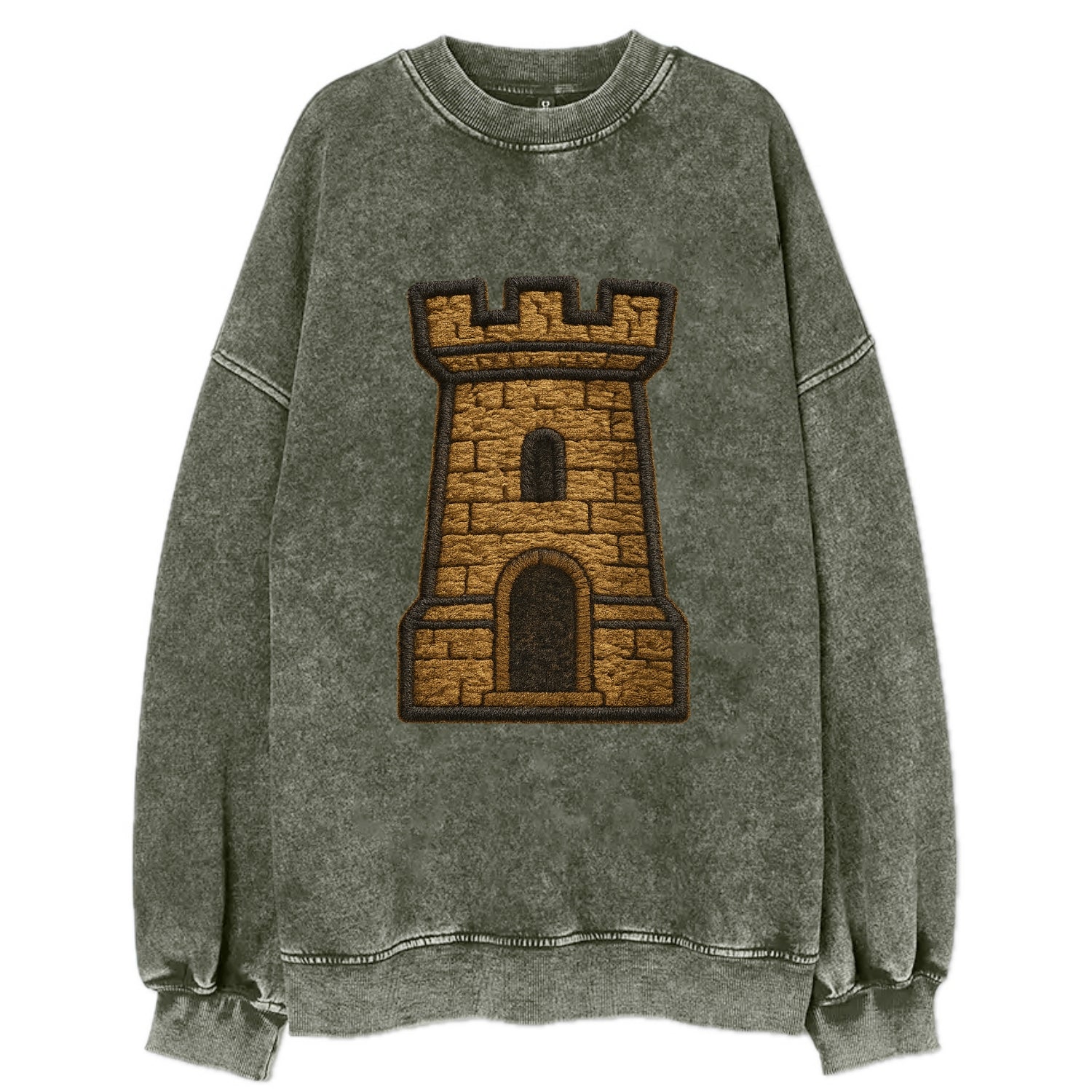 Castle Tower  - Vintage Sweatshirt - Forest Mist(Green)