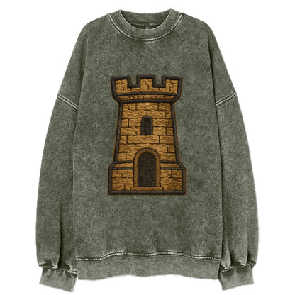 Castle Tower  - Vintage Sweatshirt - Forest Mist(Green)
