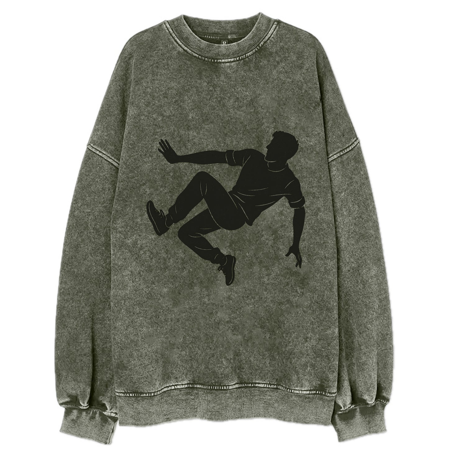 Parkour athlete wall run - Vintage Sweatshirt - Forest Mist(Green)