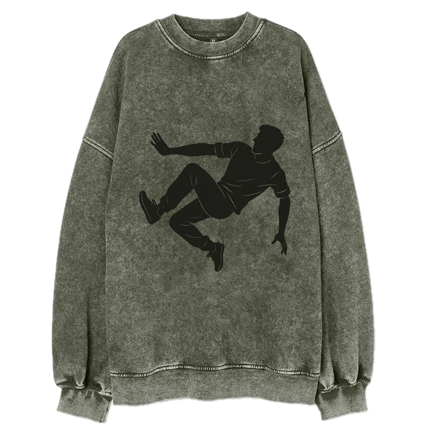 Parkour athlete wall run - Vintage Sweatshirt - Forest Mist(Green)