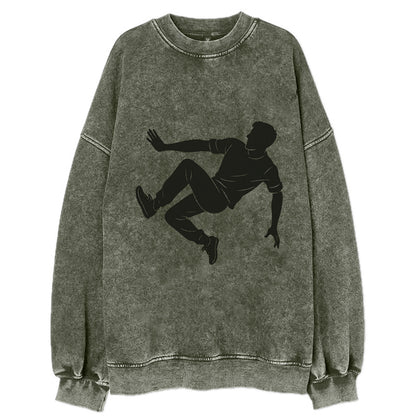 Parkour athlete wall run - Vintage Sweatshirt - Forest Mist(Green)