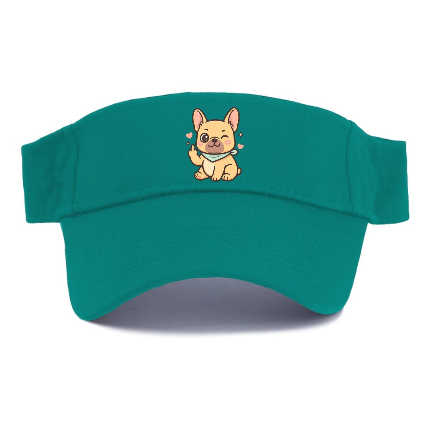 French Bulldog sitting with bat ears up, strong paw with sass - Visor - Forest Mist(Green)