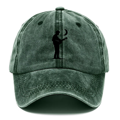 Guitarist playing acoustic under moonlight - Classic Cap - Forest Mist(Green)