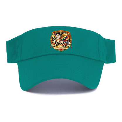 CELESTIAL HORSE | Heavenly horse among clouds and stars | Wings of flowing energy ribbons | - Visor - Forest Mist(Green)