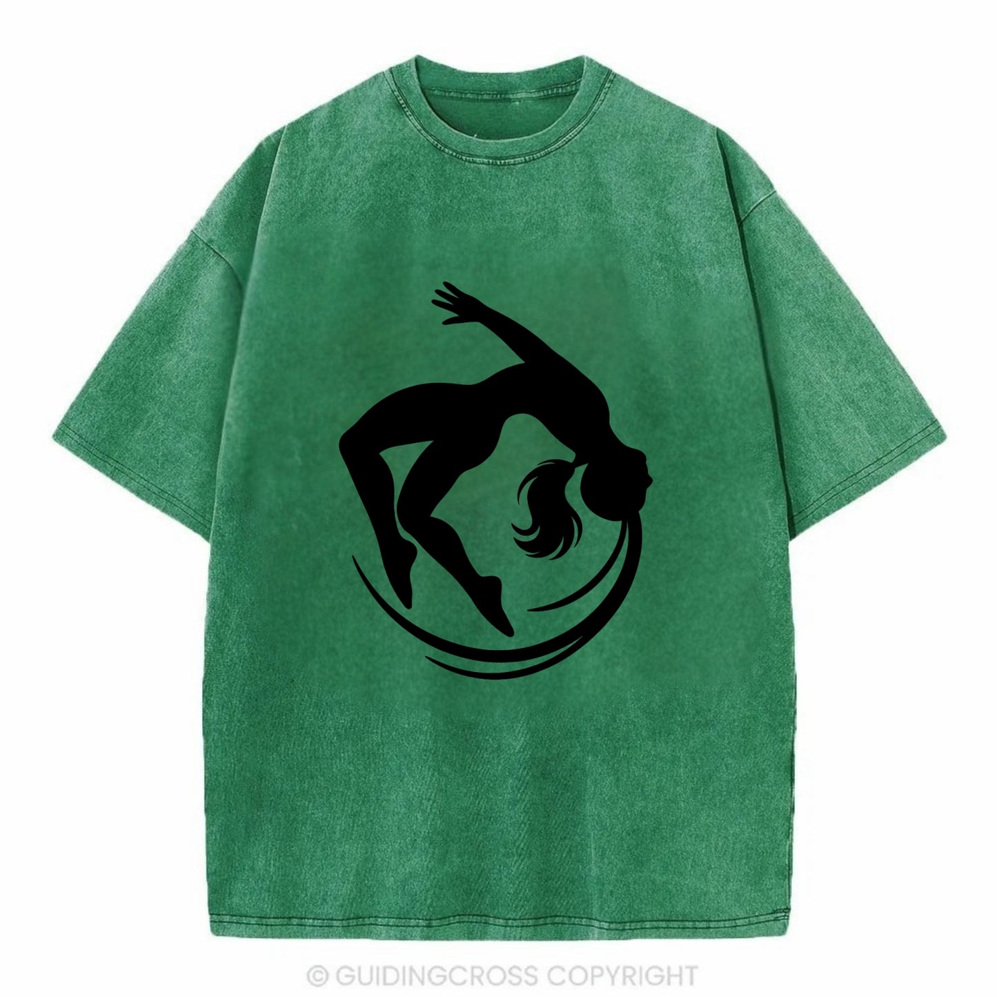 Gymnast mid-backflip rotation - Vintage T-shirt - Forest Mist(Green)