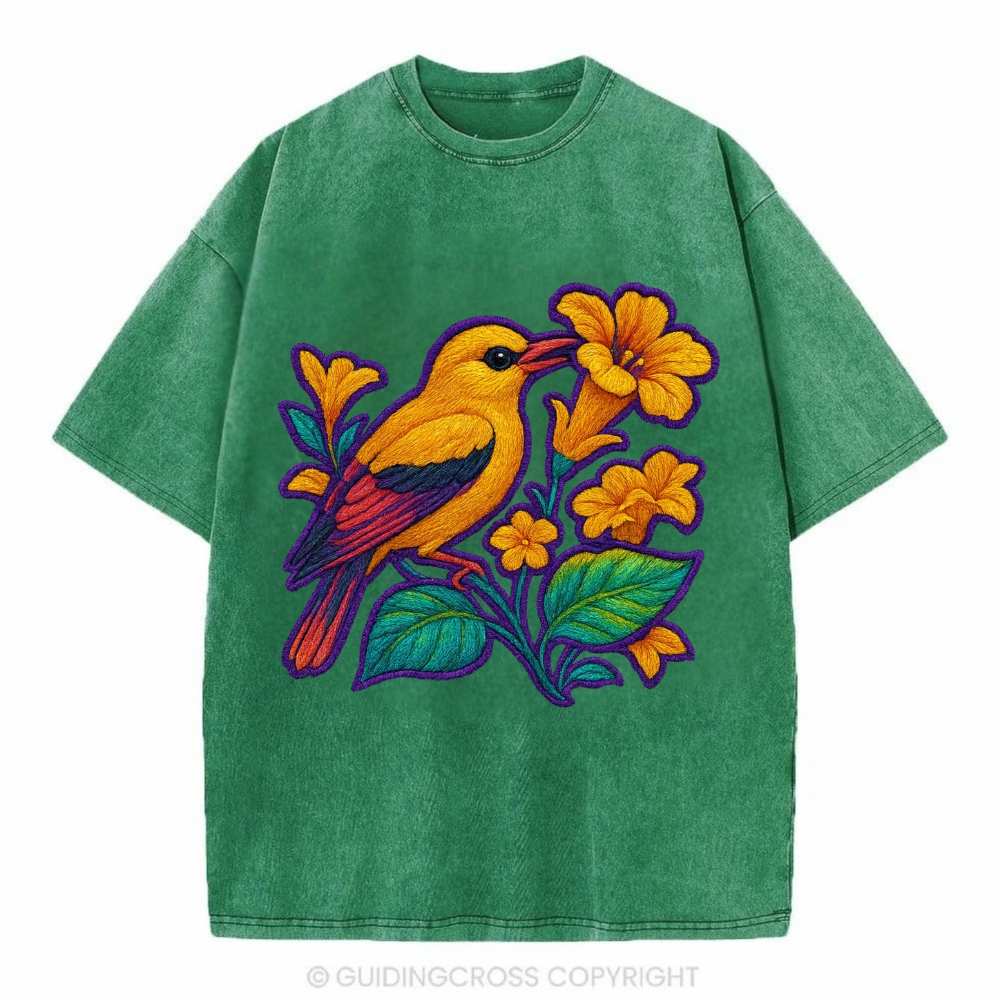Golden Oriole - Vintage T-shirt - Forest Mist(Green)