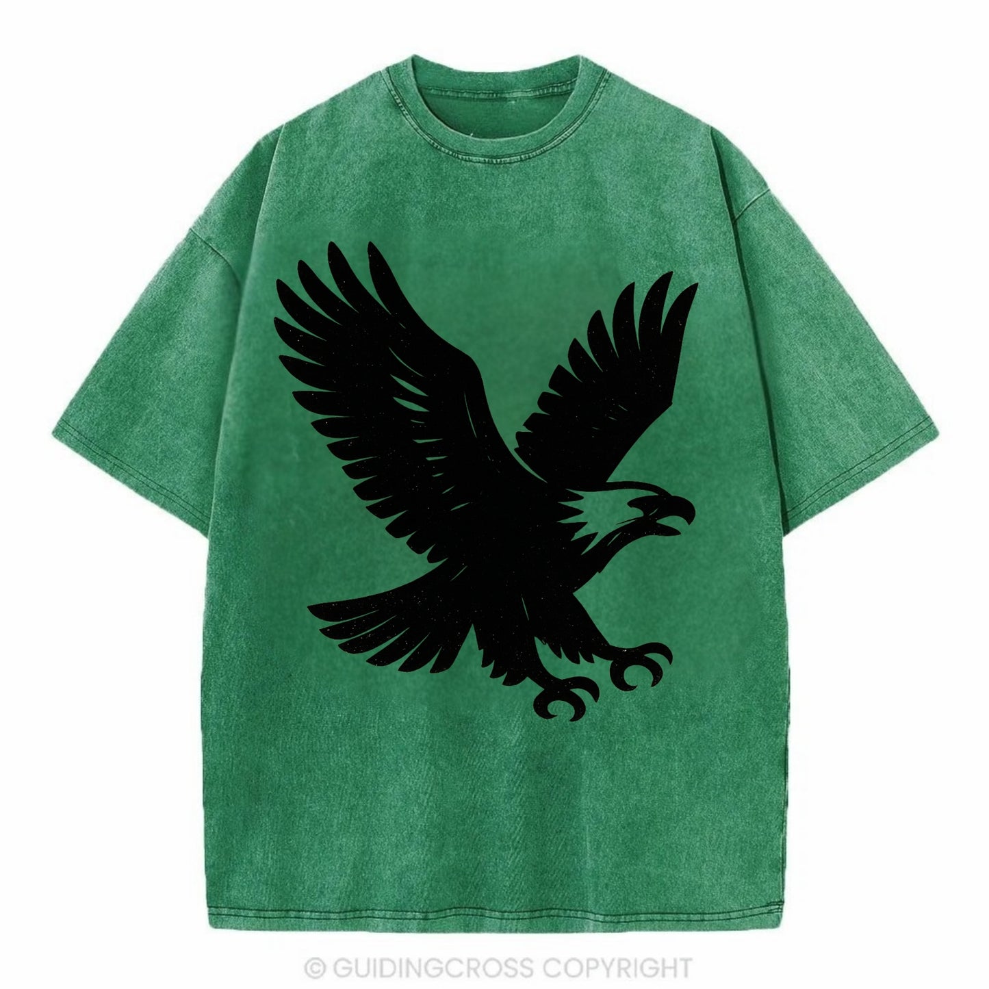 Eagle in flight - liberty and independence ink brushstrokes - Vintage T-shirt - Forest Mist(Green)