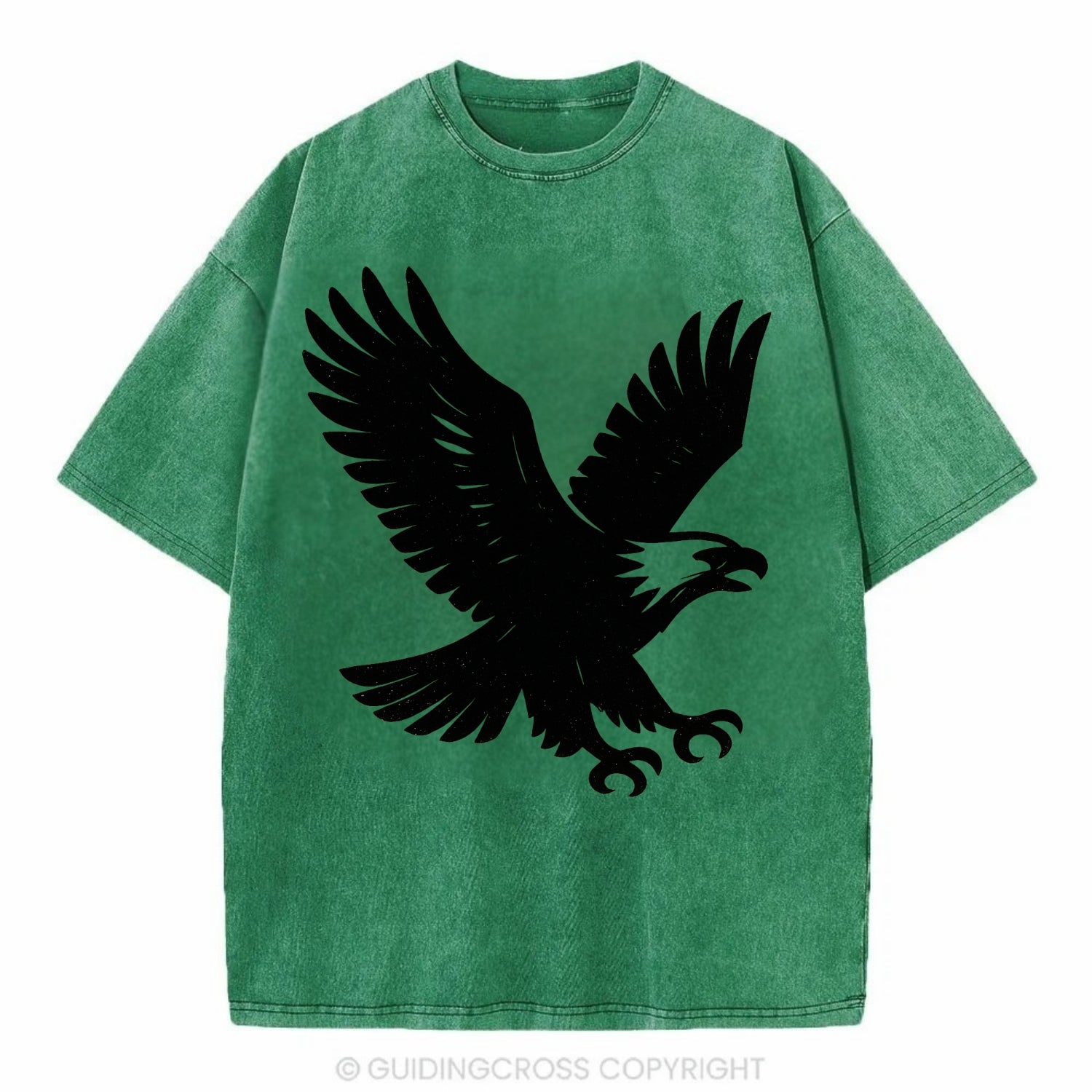 Eagle in flight - liberty and independence ink brushstrokes - Vintage T-shirt - Forest Mist(Green)