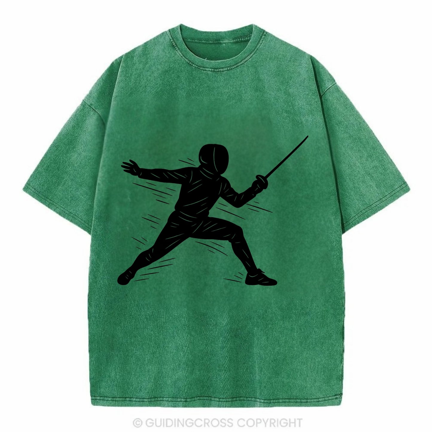 Fencer lunging attack position - Vintage T-shirt - Forest Mist(Green)