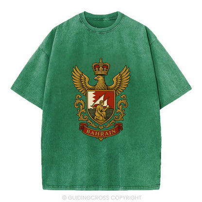 Bahrain Heritage Badge  - Vintage T-shirt - Forest Mist(Green)