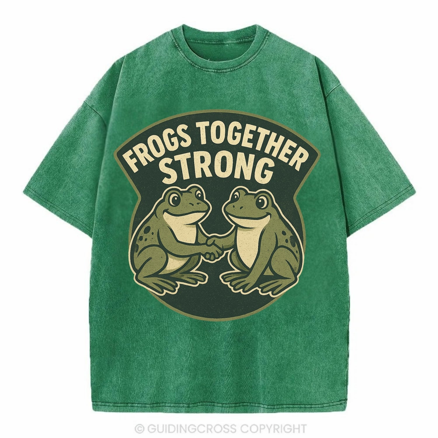 Frogs Together Strong 3 - Vintage T-shirt - Forest Mist(Green)