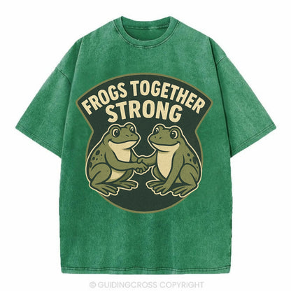 Frogs Together Strong 3 - Vintage T-shirt - Forest Mist(Green)