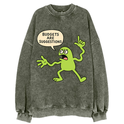 BUDGETS ARE SUGGESTIONS | Rebellious calculator - Vintage Sweatshirt - Forest Mist(Green)