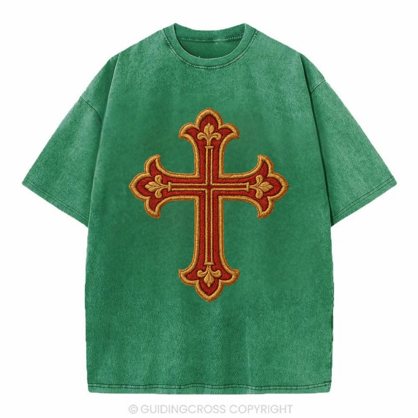 Armenian Cross - Vintage T-shirt - Forest Mist(Green)