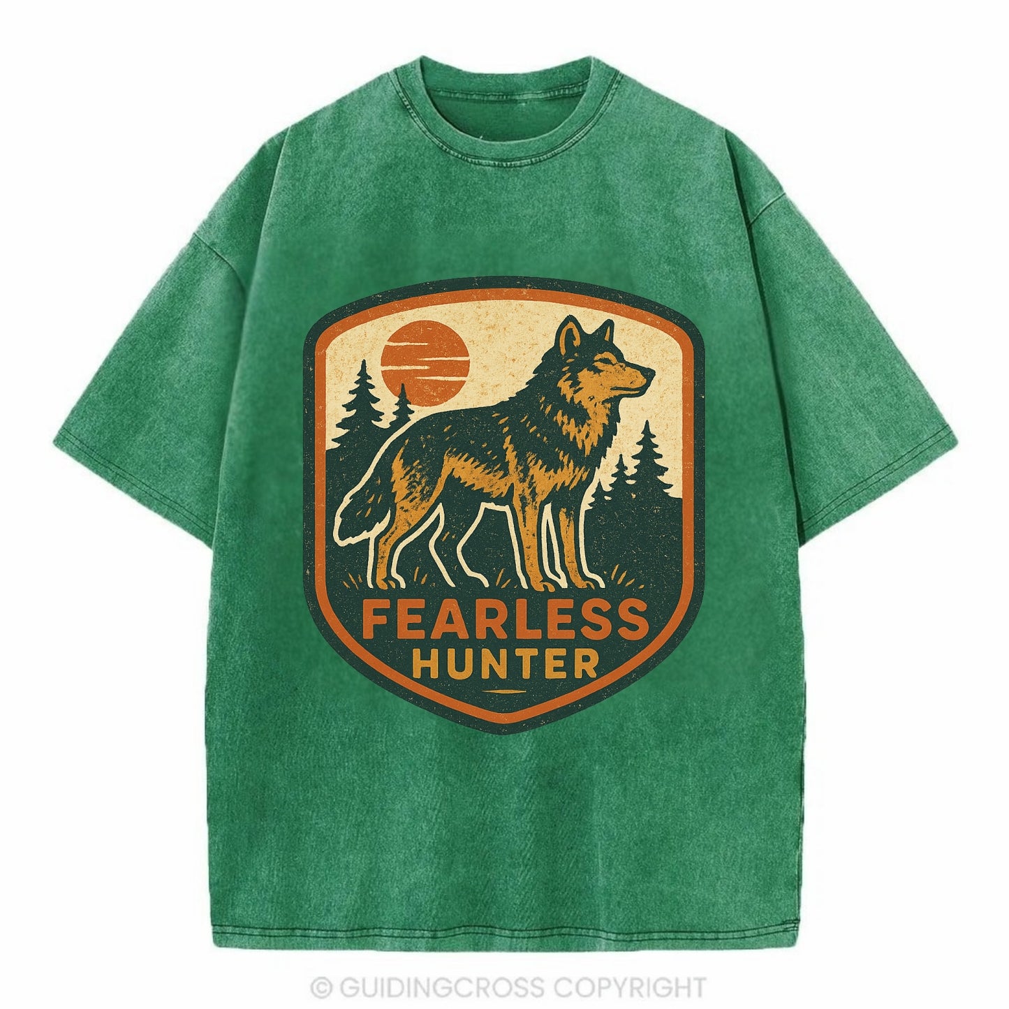 Fearless Hunter  - Vintage T-shirt - Forest Mist(Green)