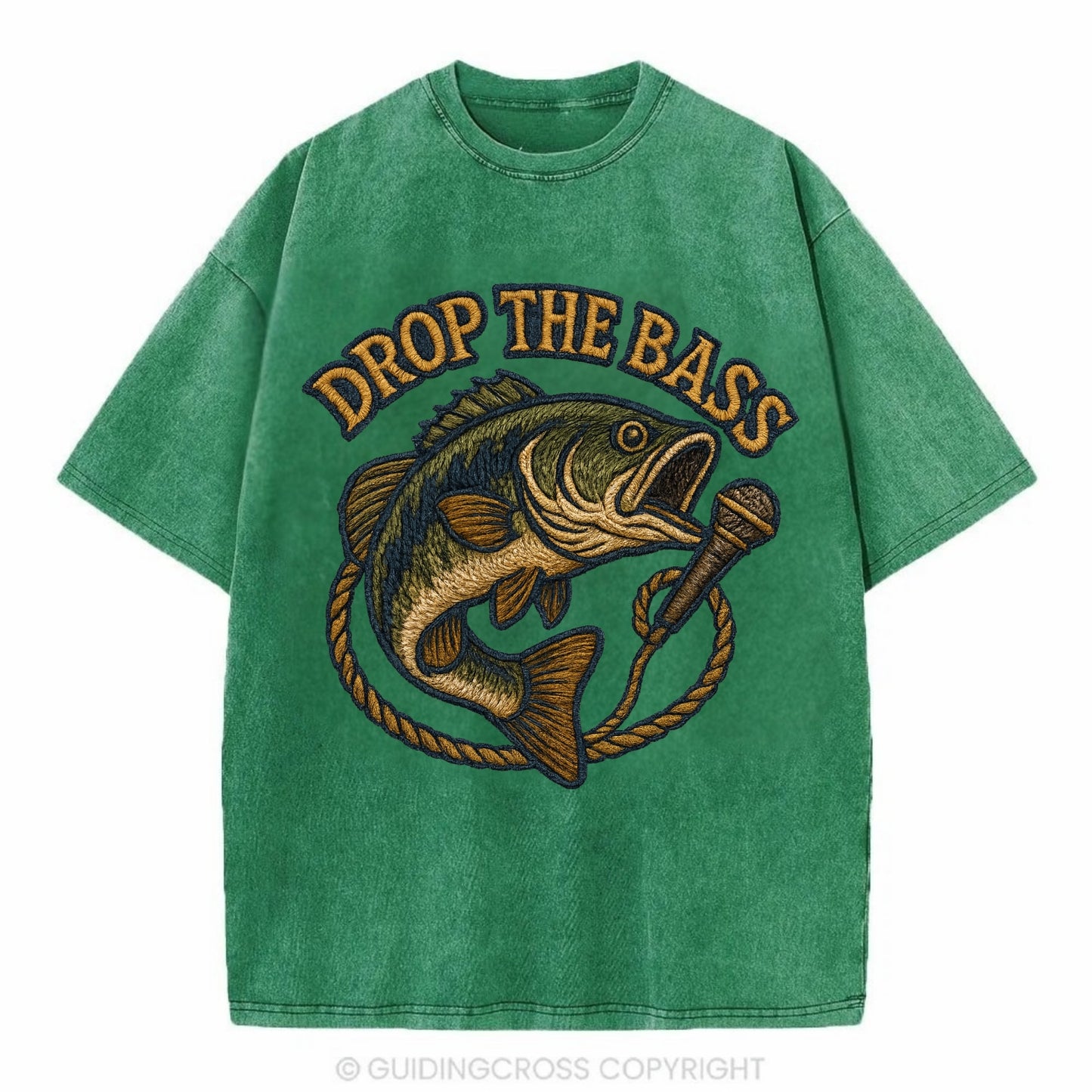 Drop The Bass  - Vintage T-shirt - Forest Mist(Green)