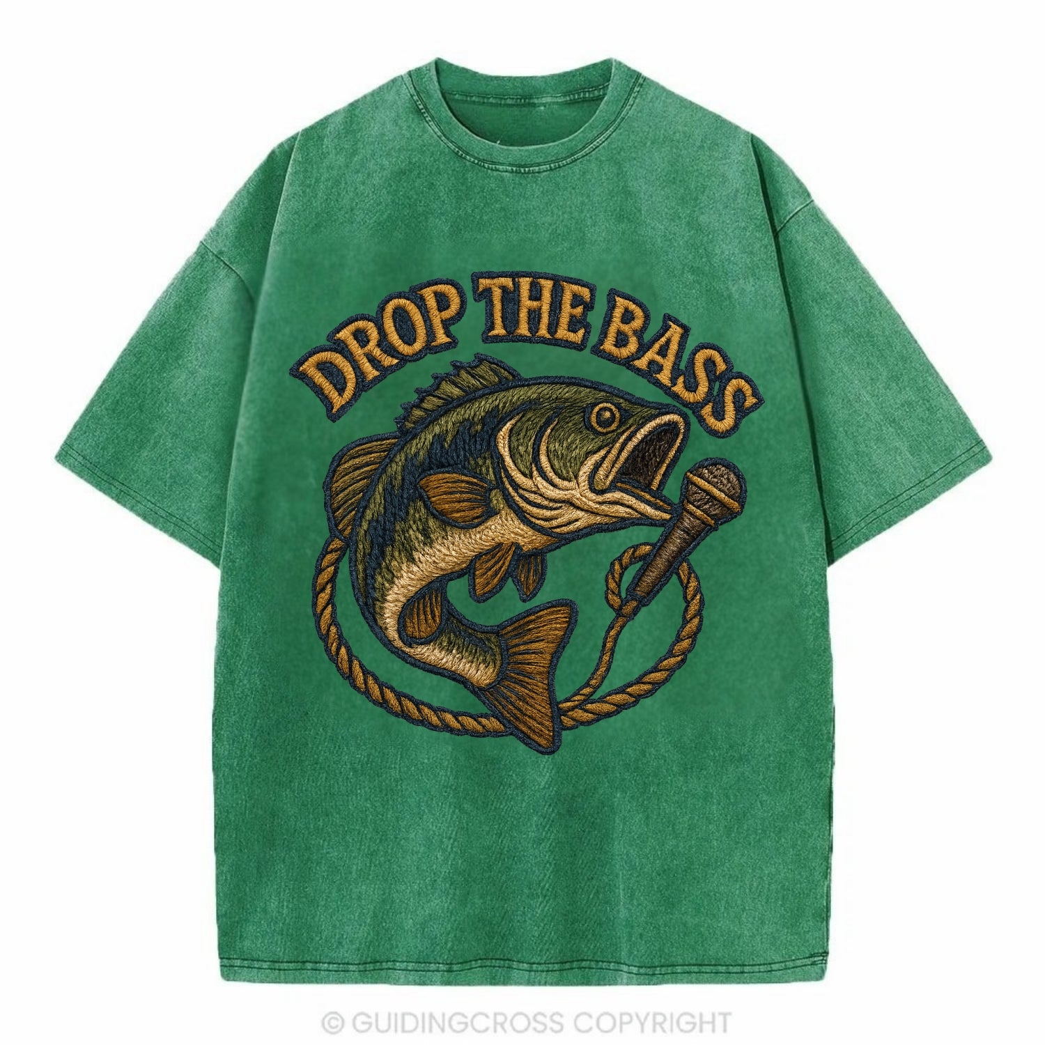 Drop The Bass  - Vintage T-shirt - Forest Mist(Green)