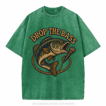 Drop The Bass  - Vintage T-shirt - Forest Mist(Green)