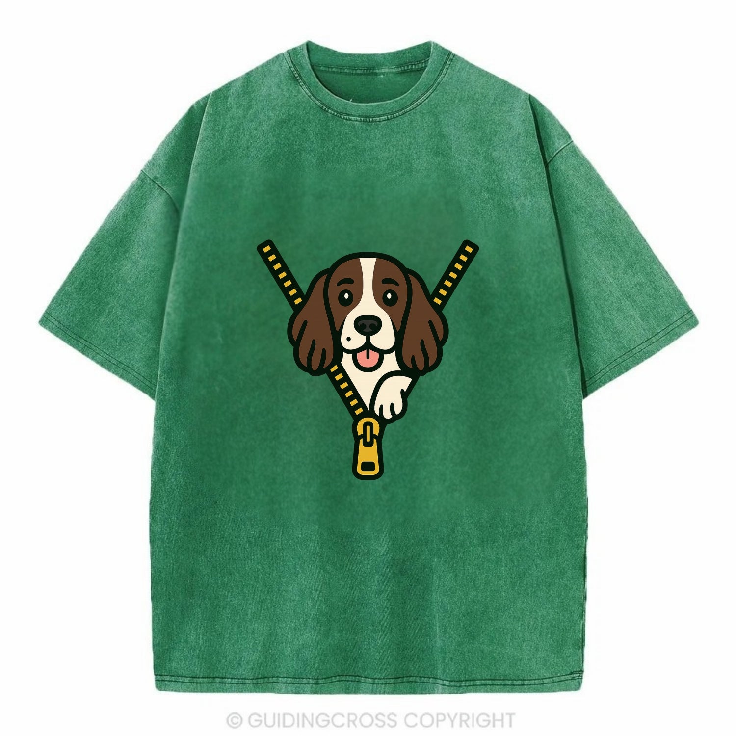 English Springer Spaniel - Vintage T-shirt - Forest Mist(Green)