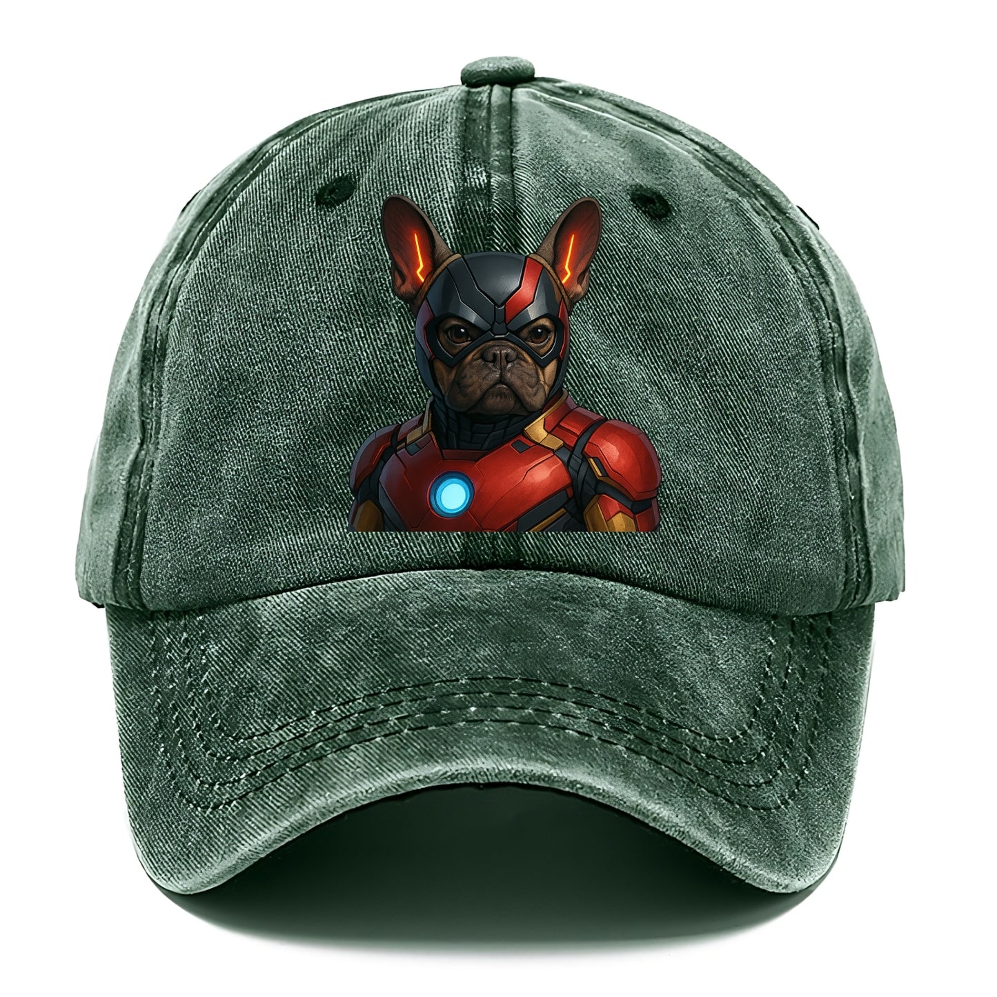 French Bulldog Iron Man  - Classic Cap - Forest Mist(Green)