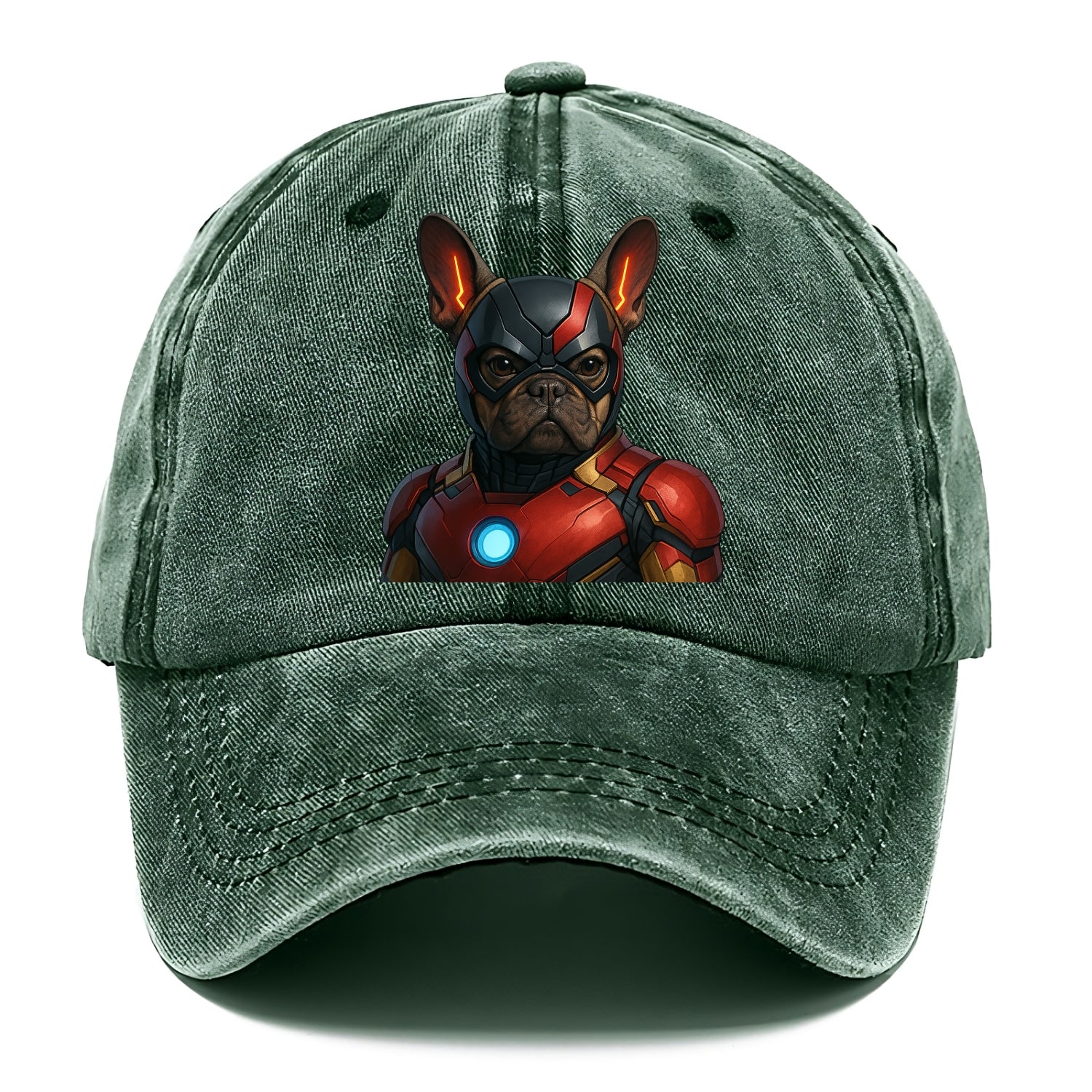 French Bulldog Iron Man  - Classic Cap - Forest Mist(Green)