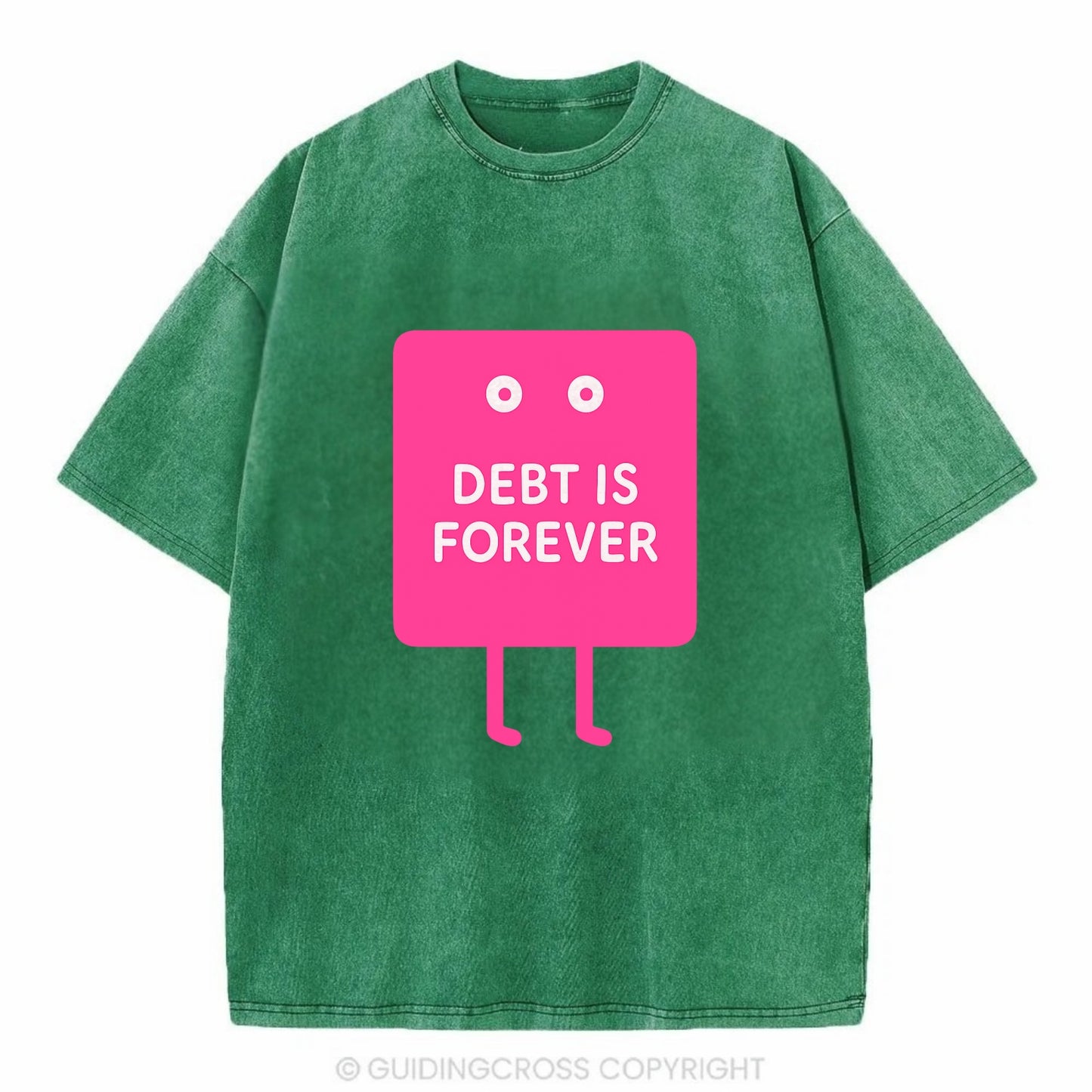 DEBT IS FOREVER | Immortal credit card - Vintage T-shirt - Forest Mist(Green)